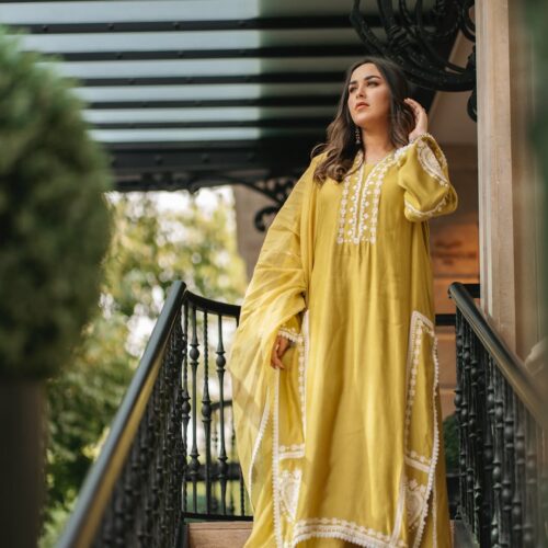 3-PC Silk Stitched Dress