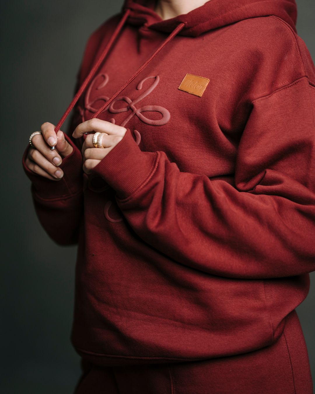 Classic Textured Fleece Hoodie