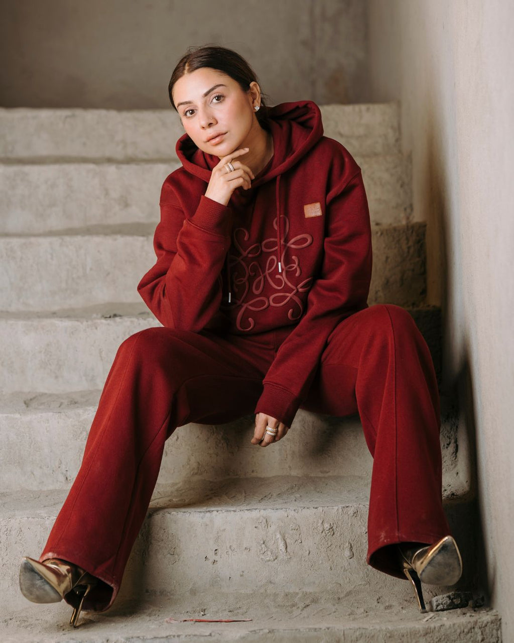 Classic Textured Fleece Hoodie