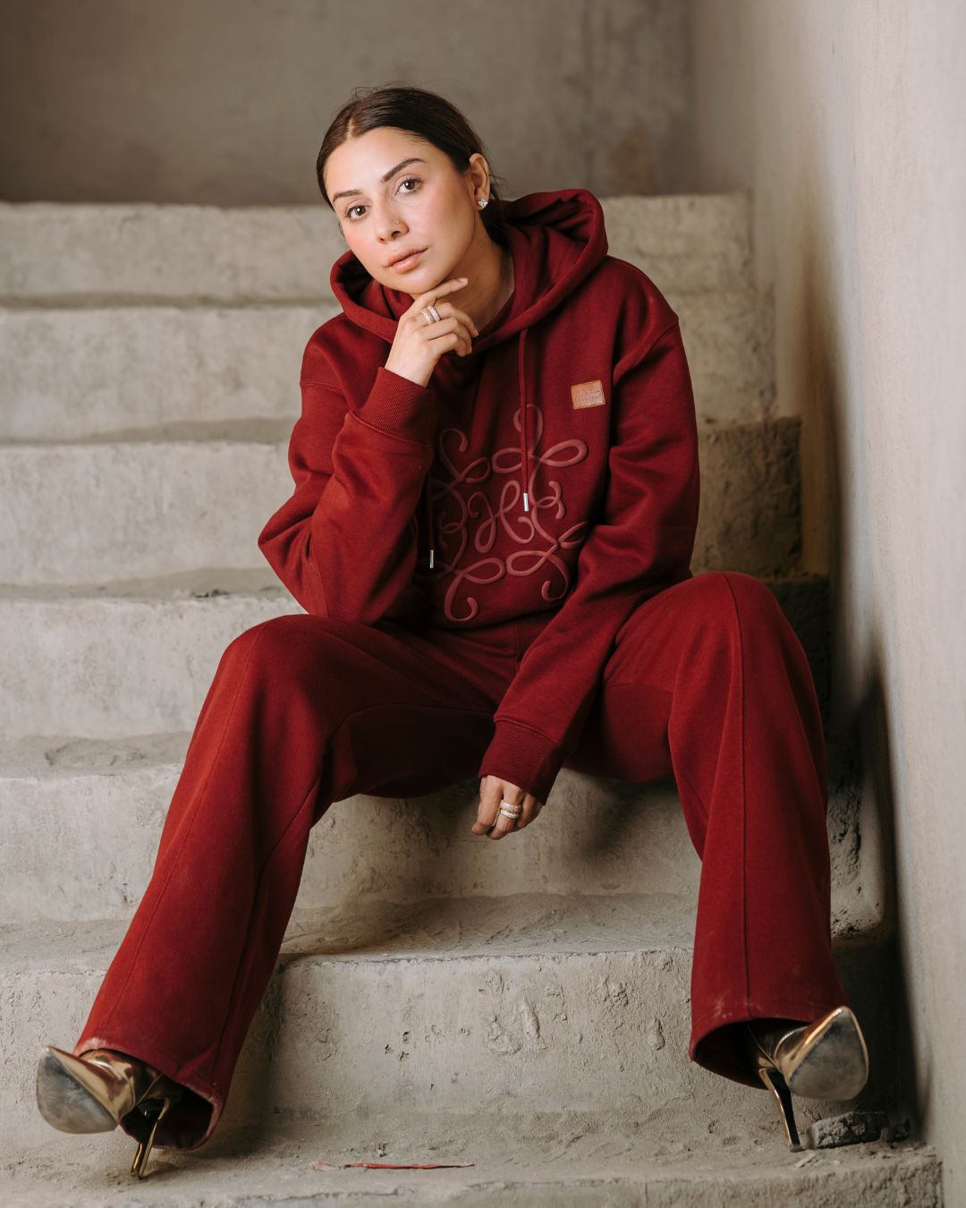 Classic Textured Fleece Hoodie