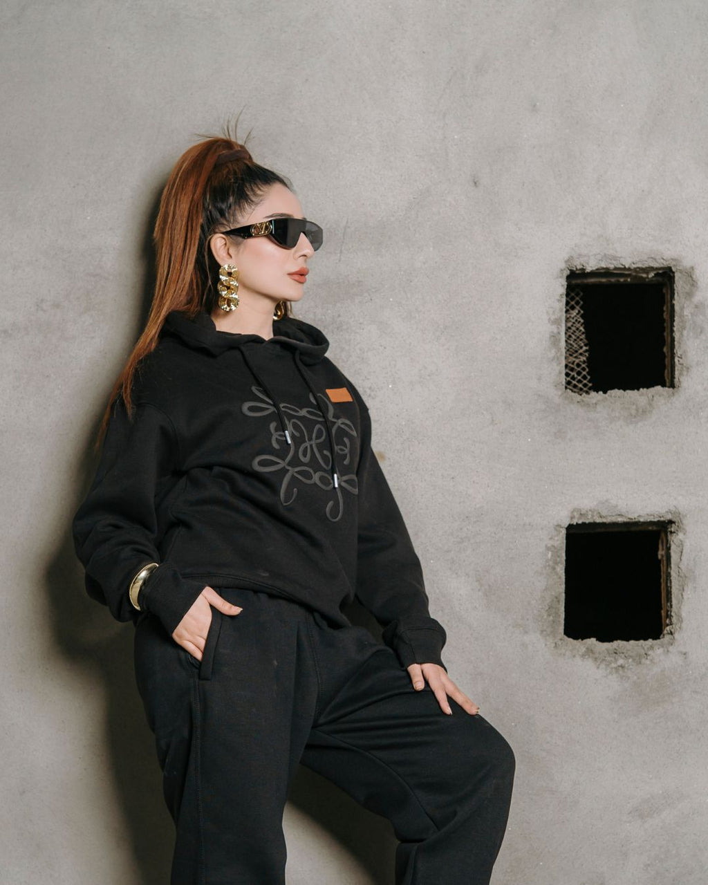 Classic Textured Fleece Hoodie