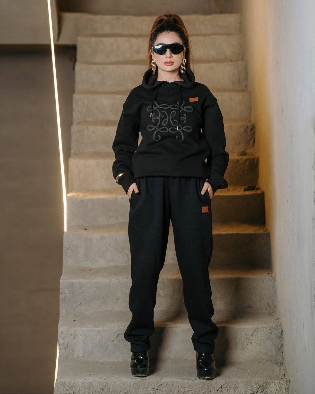 Classic Textured Fleece Hoodie