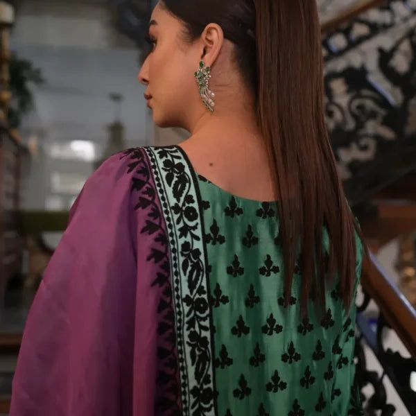 3-PC Silk Stitched Dress